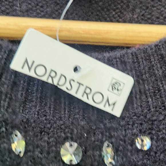 HALOGEN Womens Sweater Small Black Wool Alpaca Cable Knit Whimsigoth Witchy NEW - Picture 5 of 10